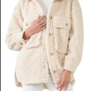 English Factory Cream Sherpa Jacket Medium NWOT